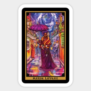 Marie Laveau In The Justice Tarot Card Sticker